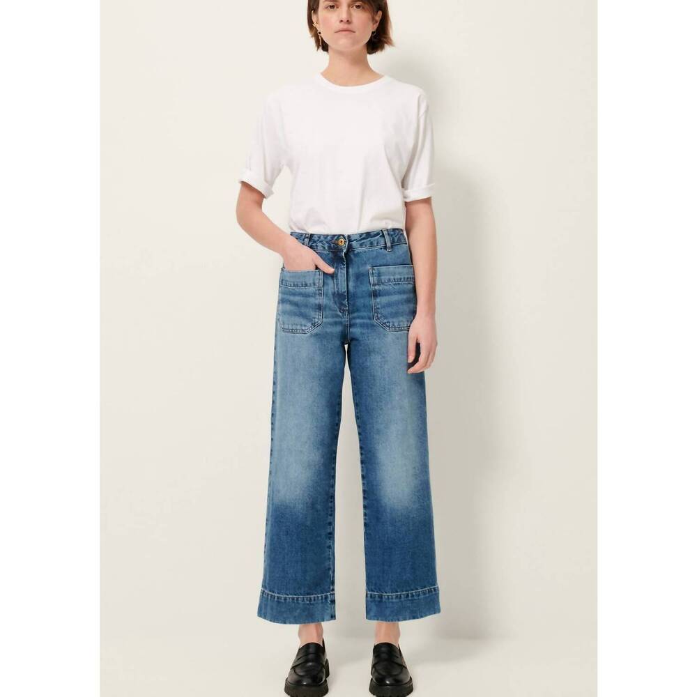 NEW SESSUN seakey high rise denim jeans in vintage blue